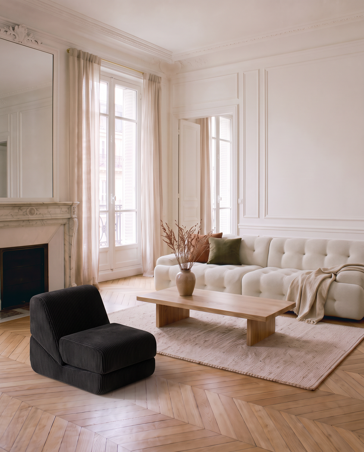 La Dépliable noire dans le salon