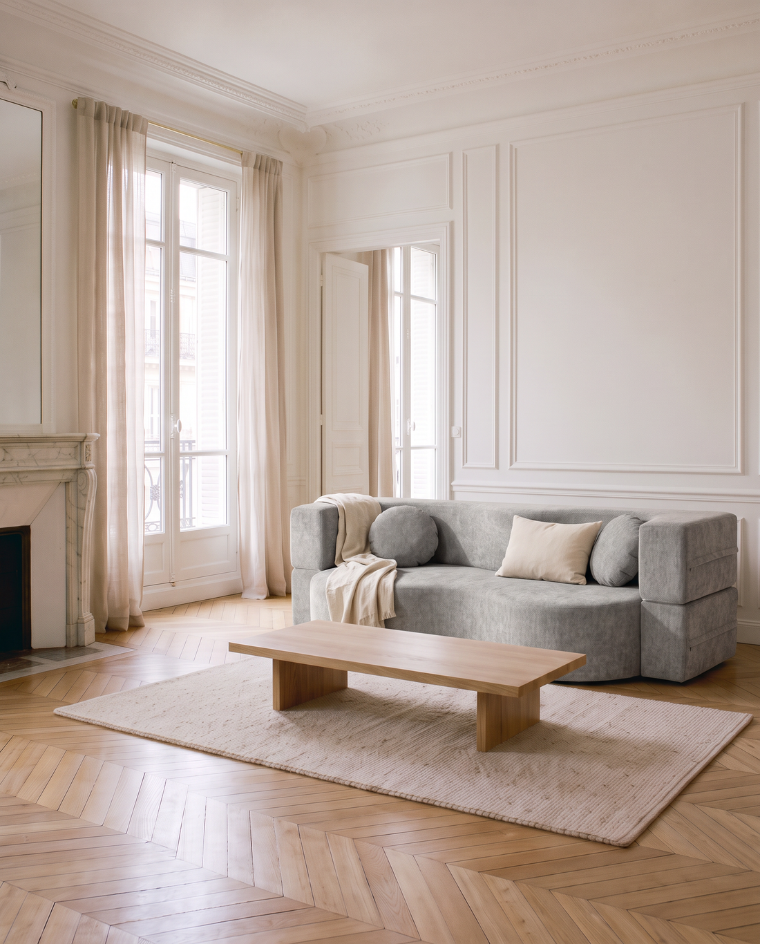 Le Convertible gris dans le salon