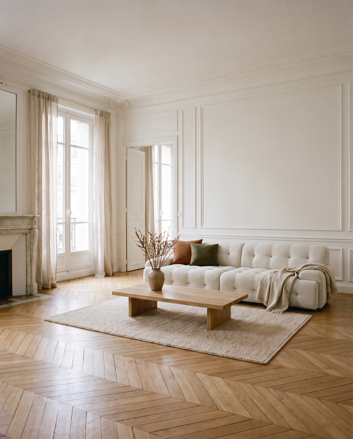 Le Grand écru dans un salon haussmannien