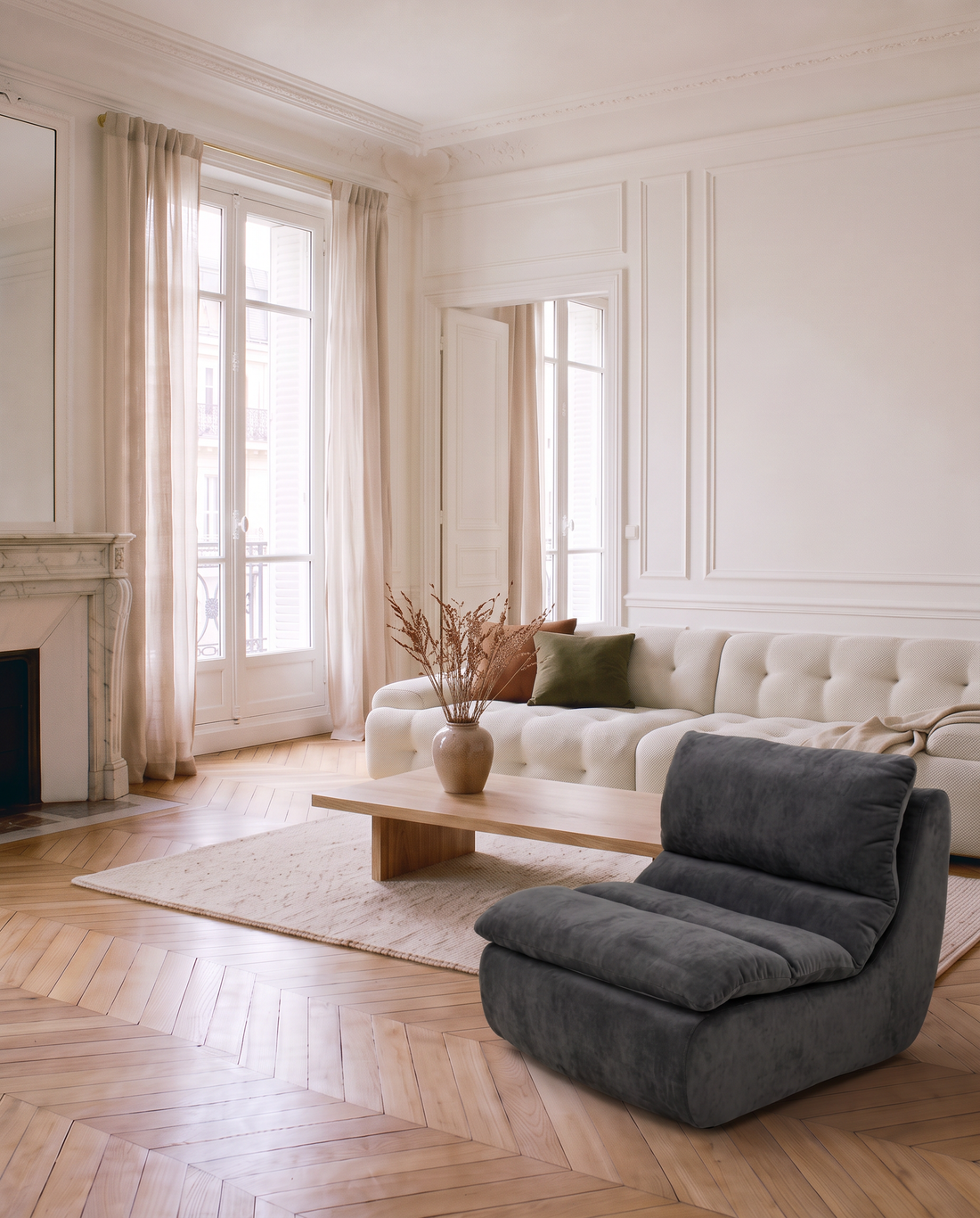 Le Cocon anthracite dans le salon